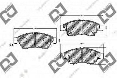 DJ PARTS bp1167 -  Комплект тормозных колодок, дисковый тормоз